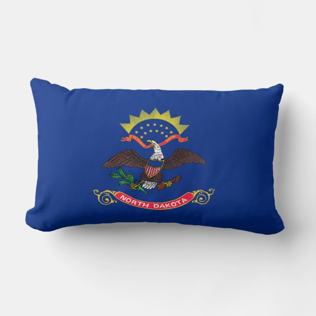 North Dakota State Flag (North Dakotan) (US State) Lumbar Cushion (Front)