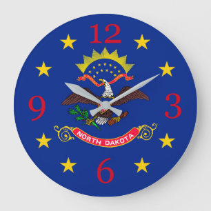 North Dakota State Flag on a Large Clock