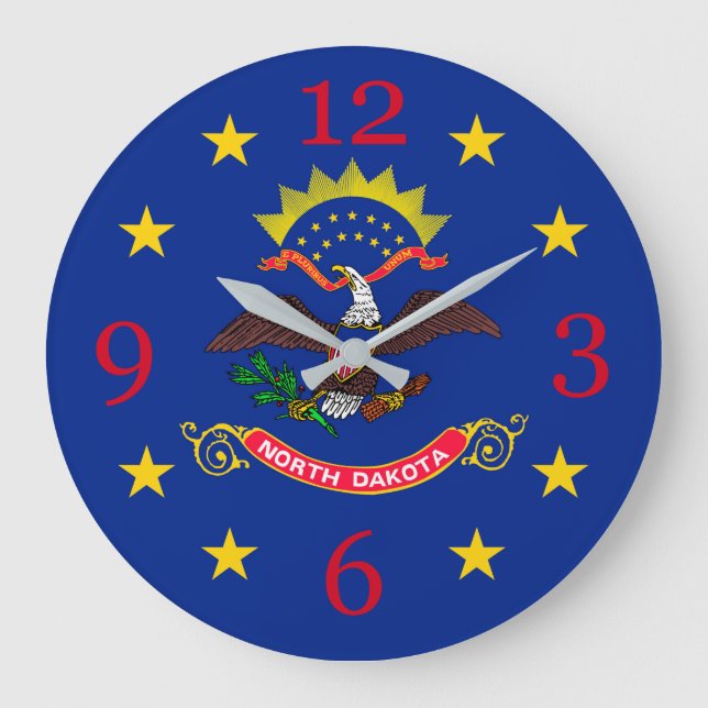 North Dakota State Flag on a Large Clock (Front)
