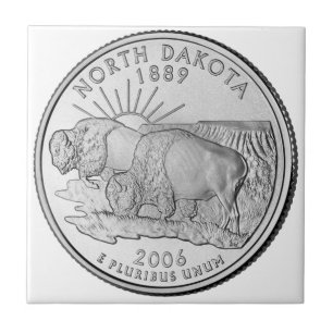 North Dakota State Quarter Ceramic Tile