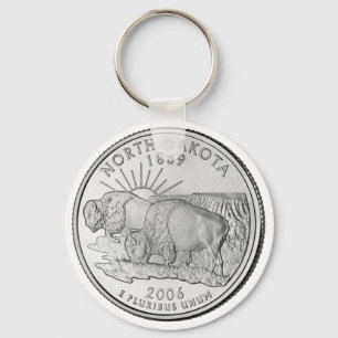 North Dakota State Quarter Key Ring