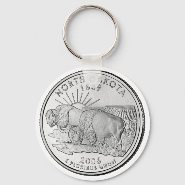 North Dakota State Quarter Key Ring (Front)