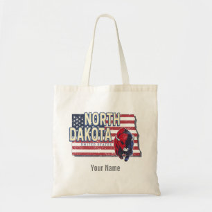 North Dakota State United States Retro Map Vintage Tote Bag