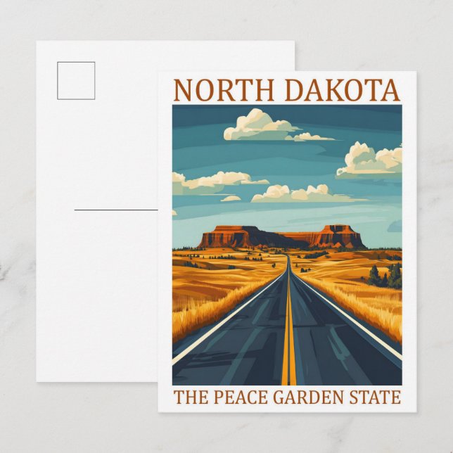 North Dakota the Peace Garden State USA Travel  Postcard (Front/Back)