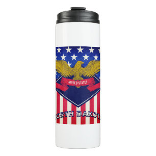 North Dakota USA Flag Thermal Tumbler