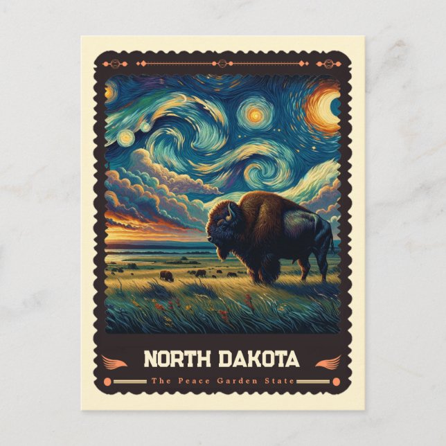 North Dakota | Vincent Van Gogh Inspired Postcard (Front)