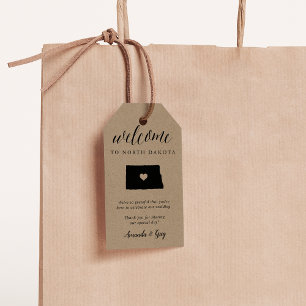 North Dakota Wedding Welcome Favour Gift Tags