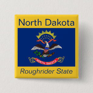 North Dakotan Flag Button