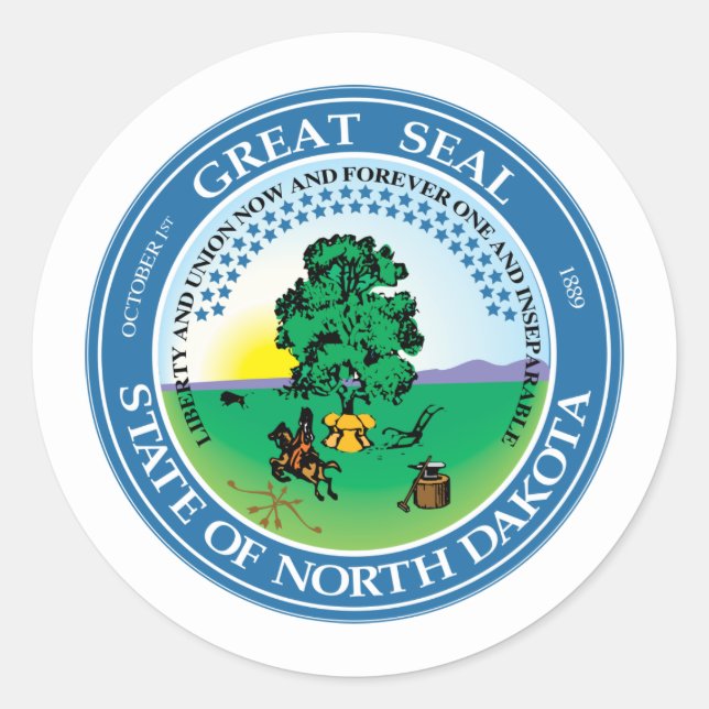 North Dakotan Seal, Seal of North Dakota Sticker (Front)