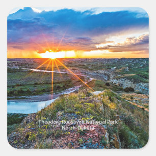 North Dakota's Theodore Roosevelt Park Square Sticker