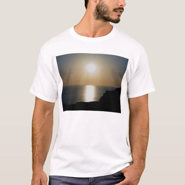 North Devon Hartland Volcanic Ash Sunset (4) T-Shirt (Front)