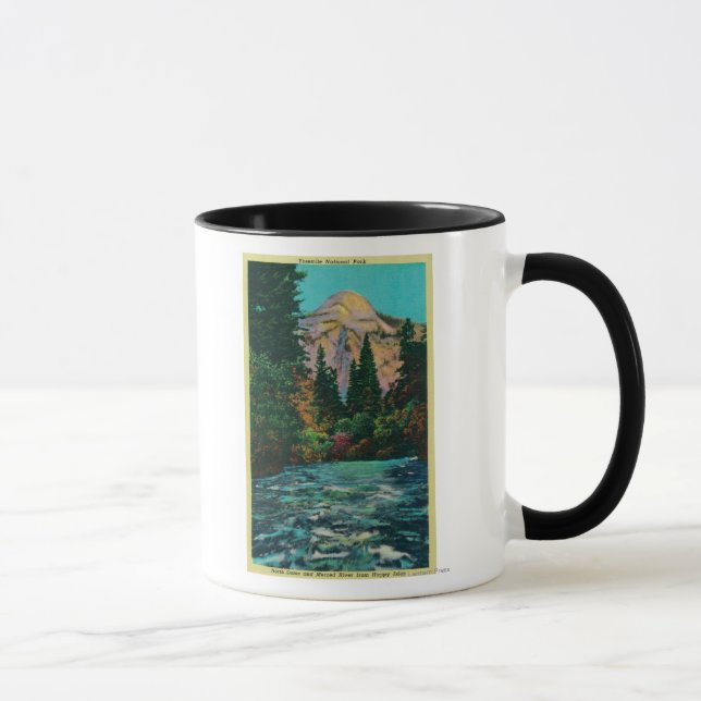 North Dome and Merced River from Happy Isles Mug (Right)