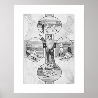 North East South West Baseball, Art Print