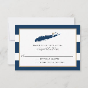 North Fork Long Island with heart Wedding RSVP Card