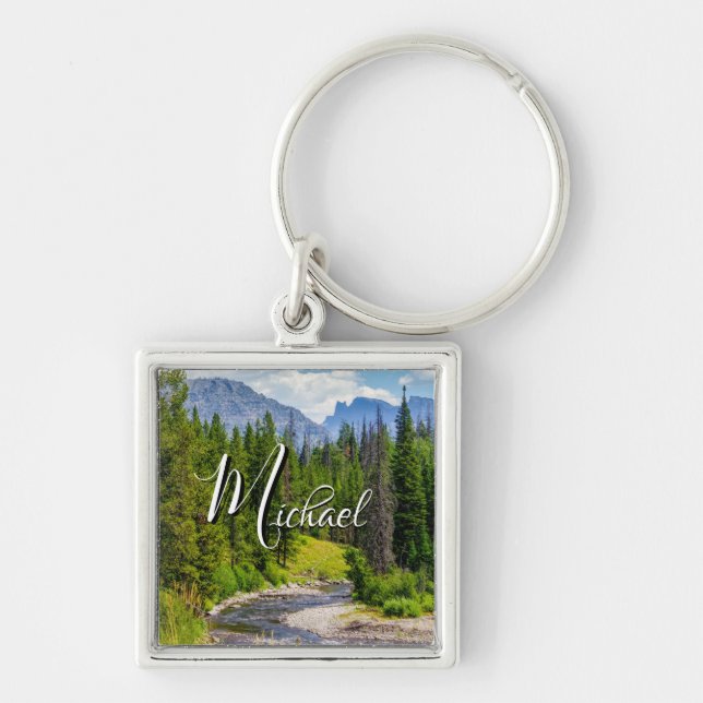 North Fork Shoshone River Square Keychain (Front)
