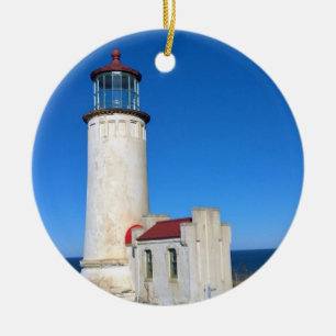 North Head Lighthouse, Cape Disappointment, WA Ceramic Ornament