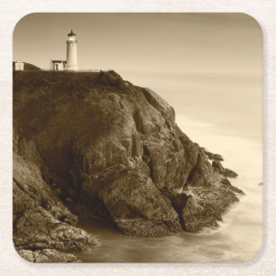 North Head Lighthouse   Fort Canby State Park, WA Square Paper Coaster