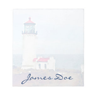 North Head Lighthouse Ilwaco, WA Watercolor Print Notepad