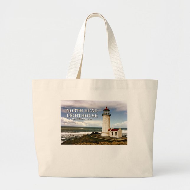 North Head Lighthouse, Washington Large Tote Bag (Front)