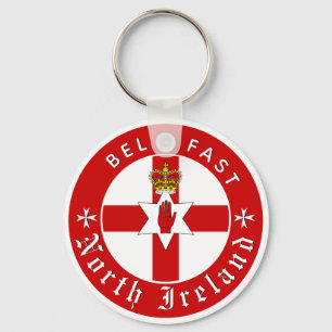 North Ireland Key Chain, Belfast, Ulster Flag Ring