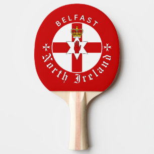 North Ireland paddle, Belfast, Irish Ulster Flag Ping Pong Paddle