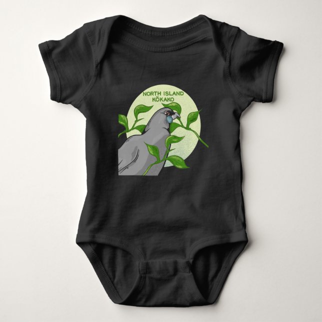 North Island Kokako Baby Bodysuit (Front)