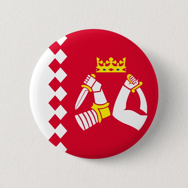 North Karelia Flag 6 Cm Round Badge (Front)
