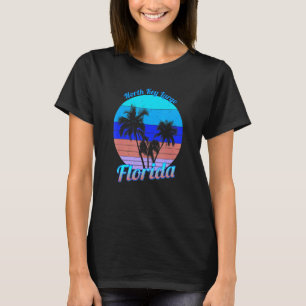 North Key Largo Florida Retro Tropical Palm Trees  T-Shirt