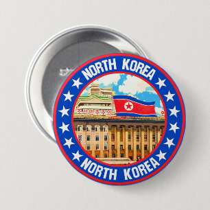 North Korea 7.5 Cm Round Badge