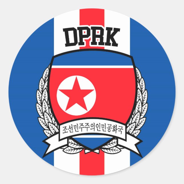 North Korea Classic Round Sticker (Front)