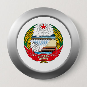 North Korea Coat of Arms 10 Cm Round Badge