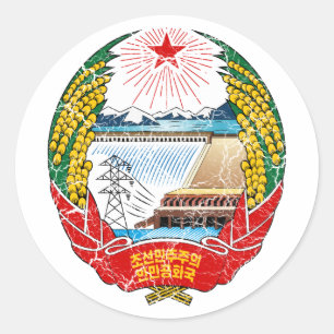 North Korea Coat Of Arms Classic Round Sticker