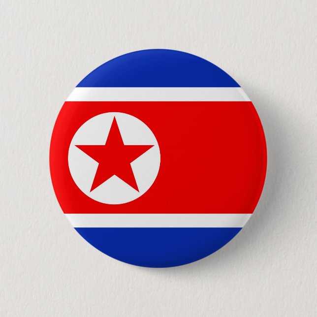 North Korea Flag 6 Cm Round Badge (Front)