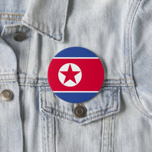 North Korea flag 7.5 Cm Round Badge