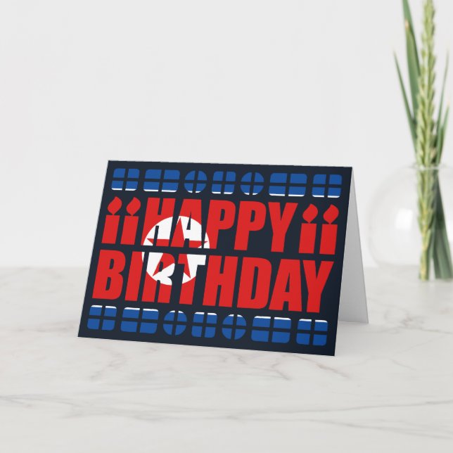 North Korea Flag Birthday Card (Front)