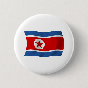 North Korea Flag Button