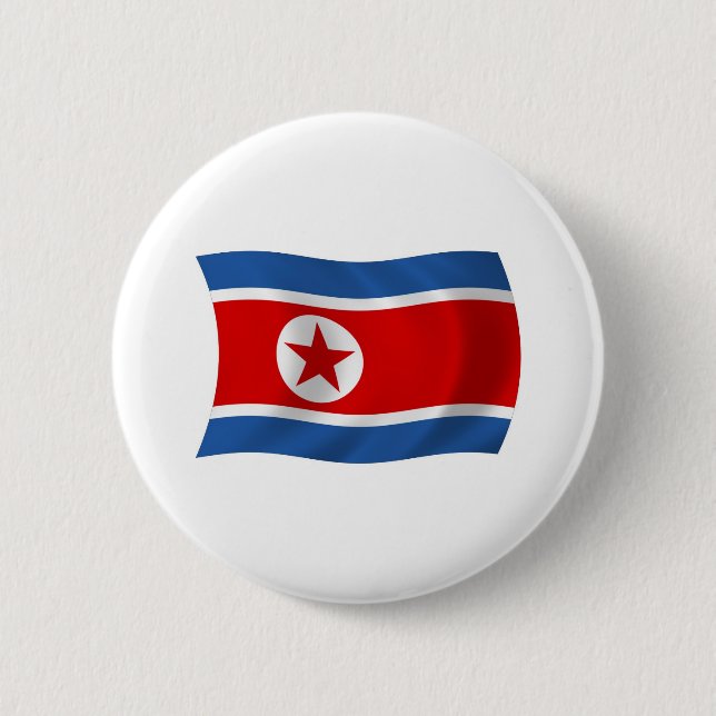 North Korea Flag Button (Front)