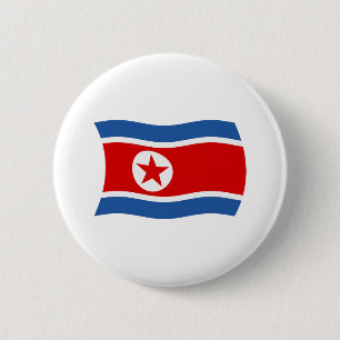 North Korea Flag Button