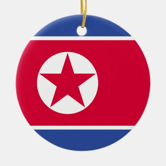 North Korea flag Ceramic Ornament (Front)
