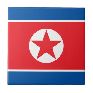 North Korea Flag Ceramic Tile