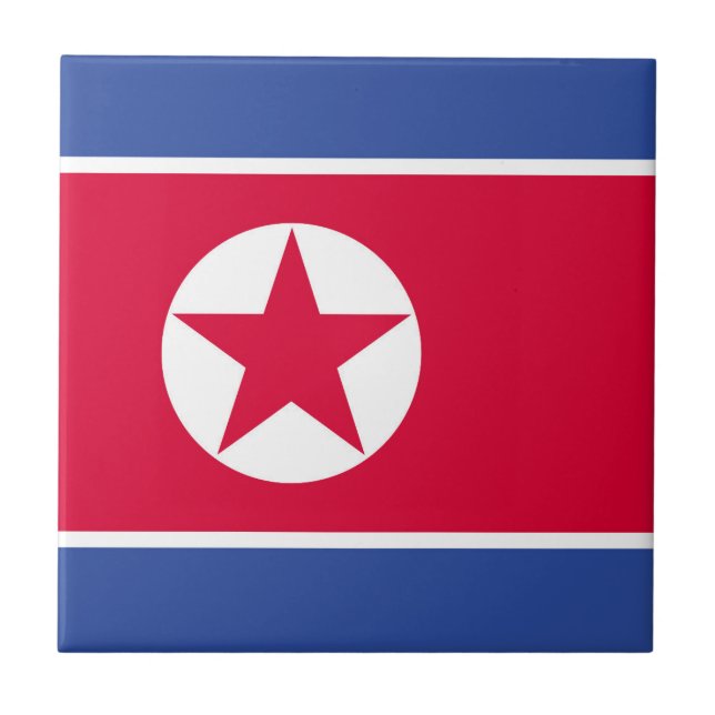 North Korea flag Ceramic Tile (Front)