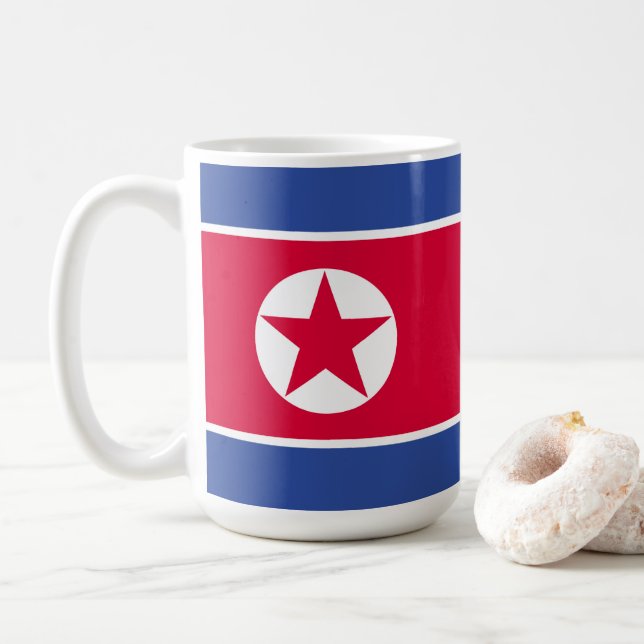 North Korea flag Coffee Mug (With Donut)