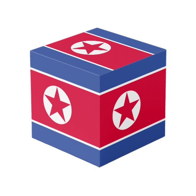 North Korea flag Cube (Front Angled)