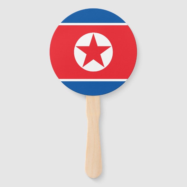 North Korea Flag Hand Fan (Front)