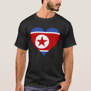 North Korea Flag Heart North Korea Gifts Love Nort T-Shirt