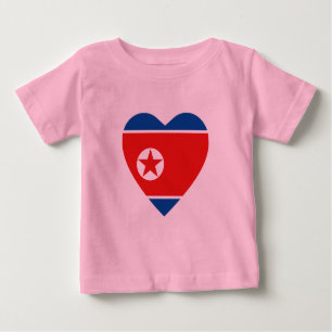 North Korea Flag Heart T-Shirt