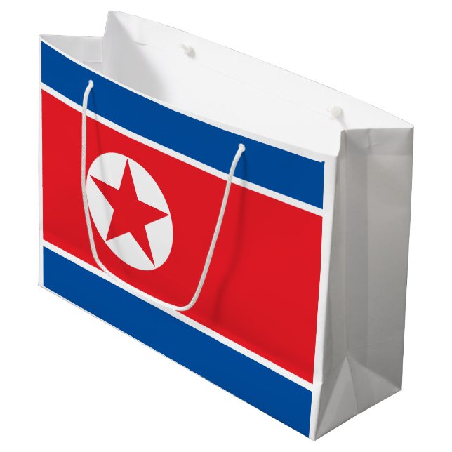 North Korea Flag Large Gift Bag (Front Angled)