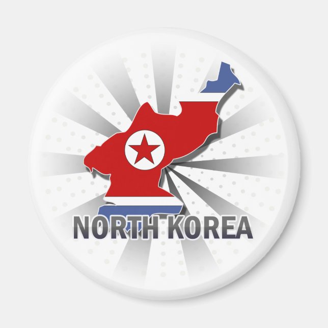 North Korea Flag Map 2.0 Magnet (Front)