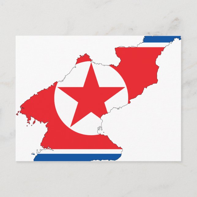 North Korea flag map Postcard (Front)