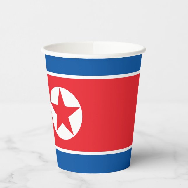 North Korea Flag Paper Cups (Left)